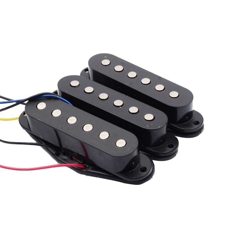 Electric Guitar Pickup Wiring Harness Prewired 5-way Switch 2T1V SSS Pickup for ST Electric Guitar Black-White