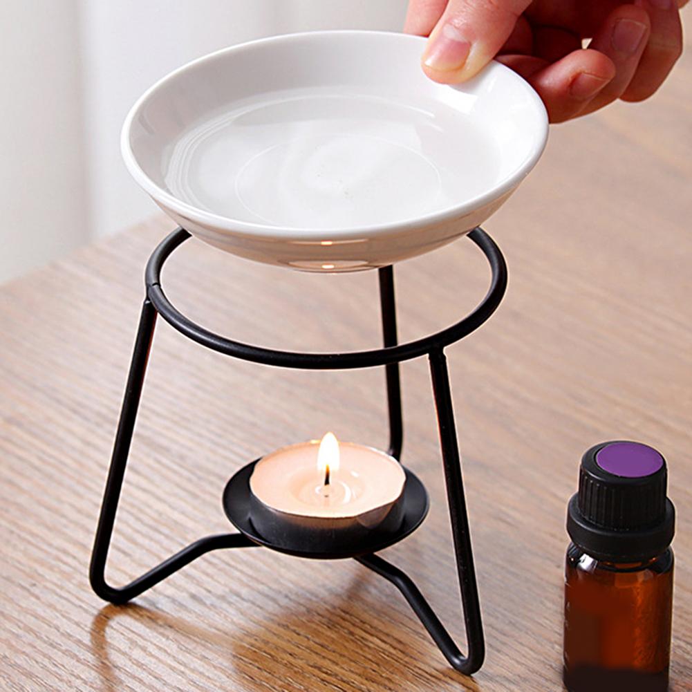 Vela de cera de hierro para quemador de aceite esencial, soporte para Tealight, ayuda para dormir, resistente al calor quemador de aceite esencial, suministros para el hogar