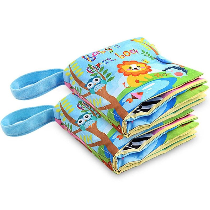 6 Pages Baby Toys Rattles Infant Kids Early Cloth Books Learning Education Unfolding Activity Books Stereoscopic Animals