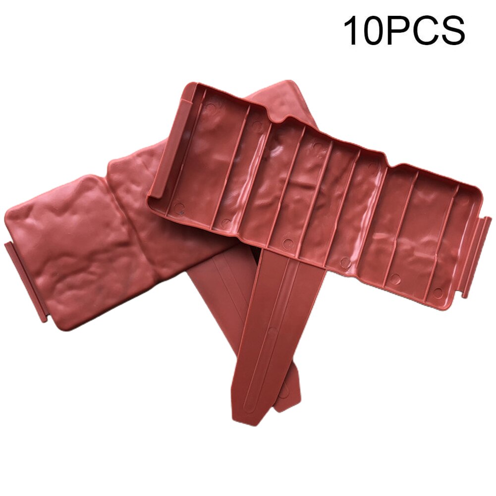 10pcs/set Flower Bed Fence Home Plant Border Outdoor Garden Cobbled Grey Stone Effect Lawn Edging: Orange