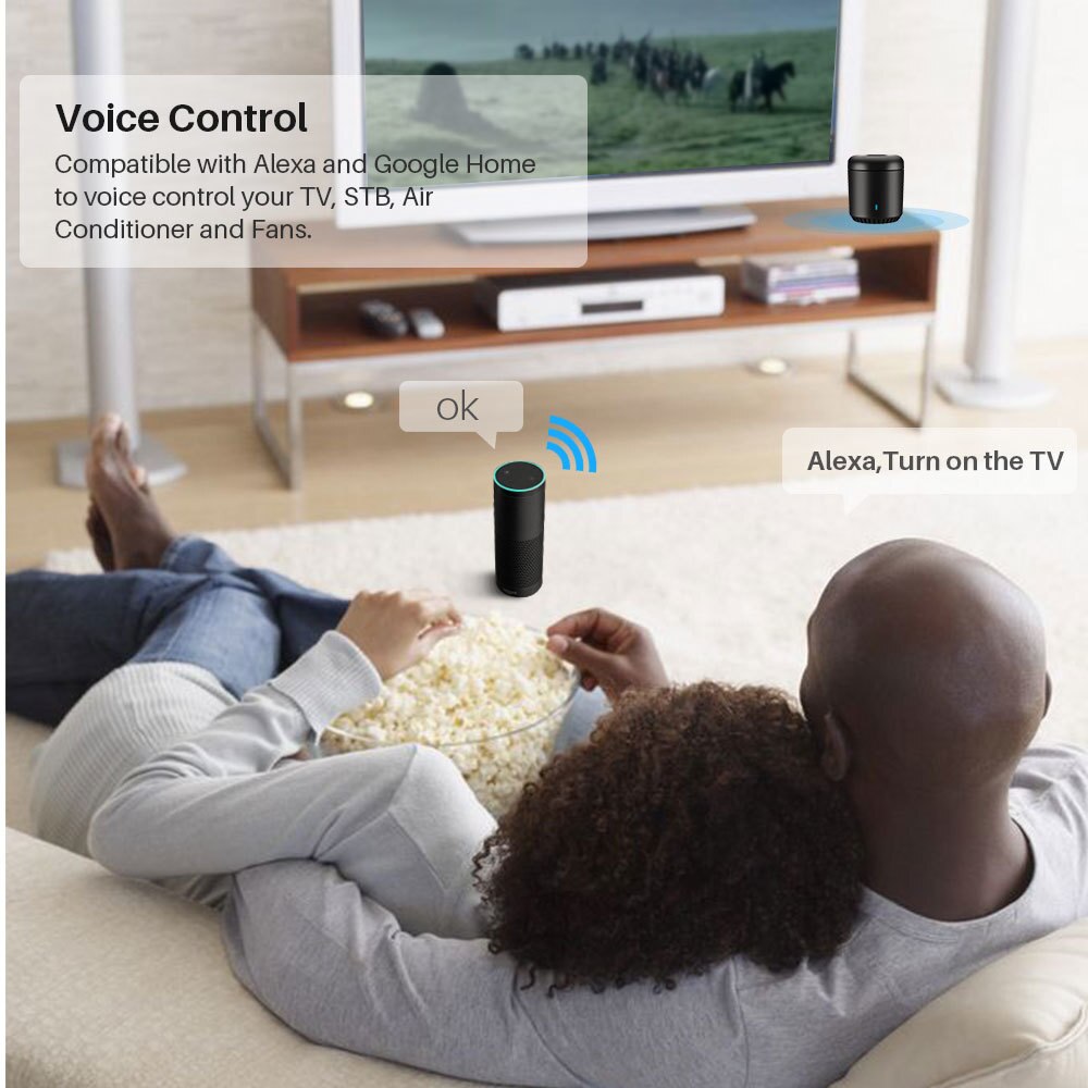 Broadlink rm mini 3 ir fjernbetjening smart home automation smart house app kontrol kompatibel med alexa ok google home mini