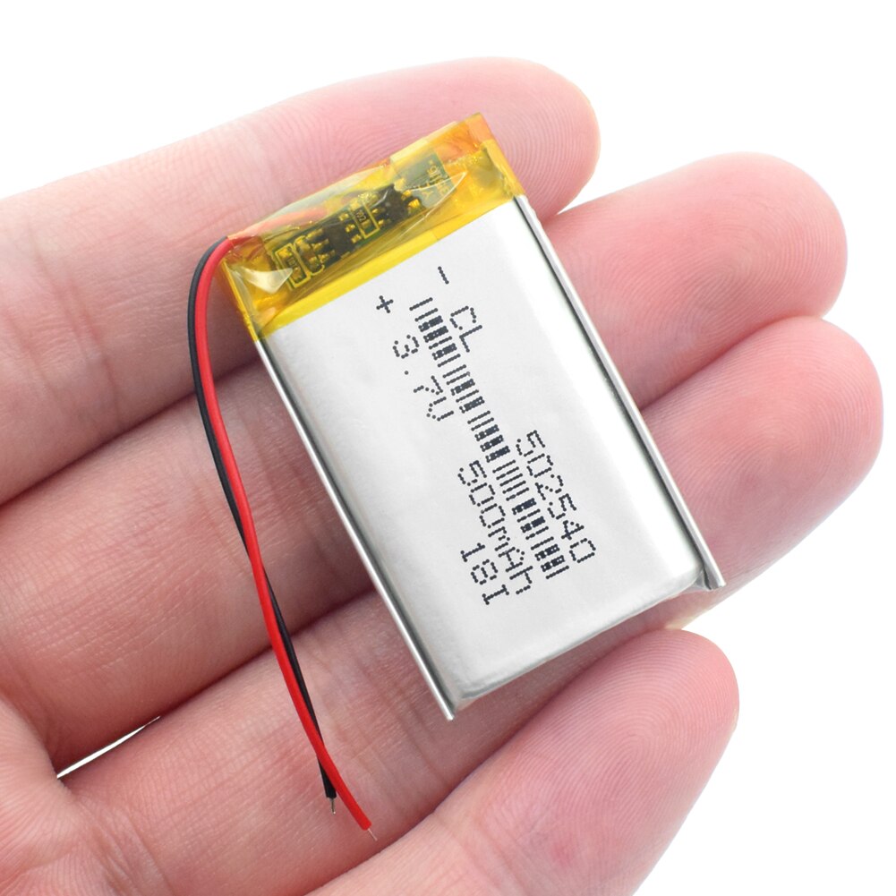 Batería de litio para MP3, MP4, MP5, GPS, PSP, Auriculares Bluetooth medios, batería recargable de litio, 502540, 500 mah, 3,7 V
