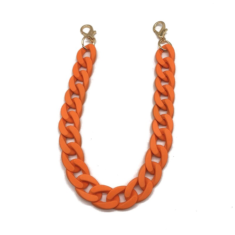 1 PC 60cm Detachable Handle Replacement Bags Strap Chain Acrylic Shoulder Strap Chain Resin Handbag Strap Women Bag Accessories: Orange