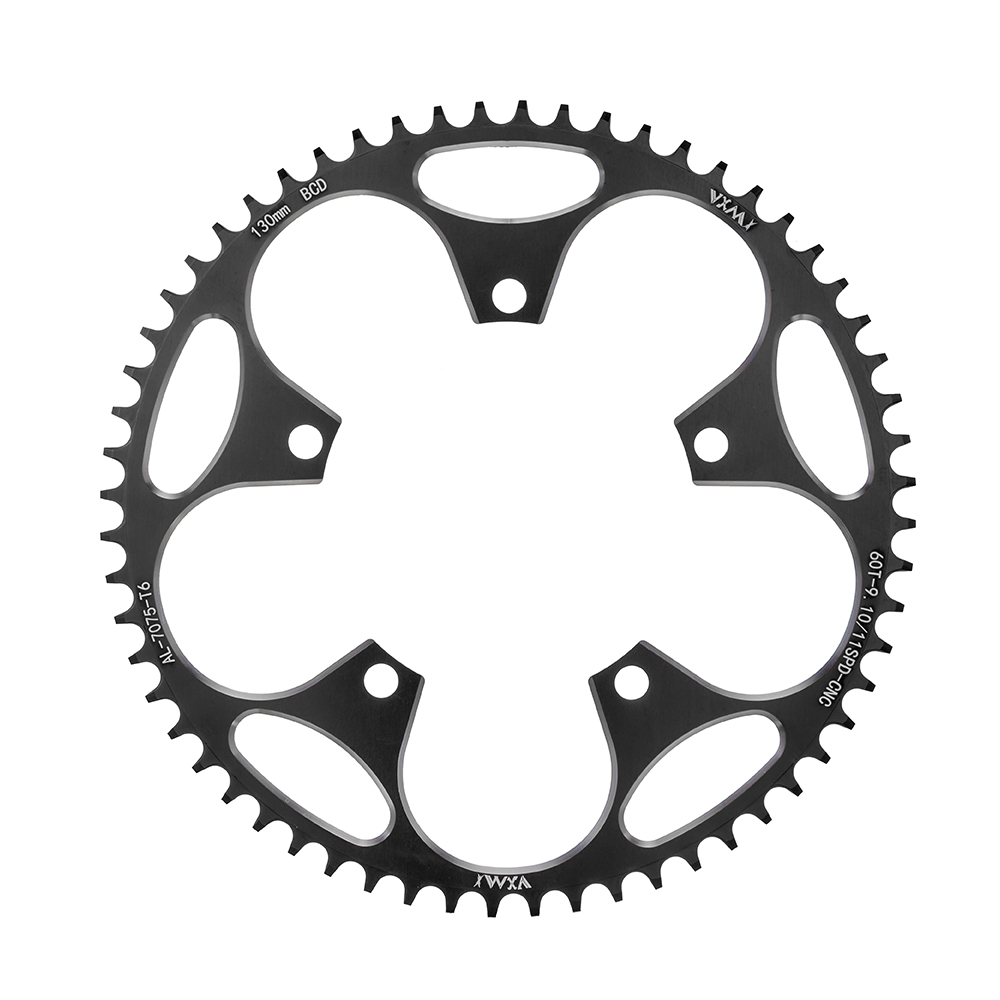 Piñón ancho estrecho para bicicleta de carretera 130BCD redondo 38T 40T 42T 44T 46T 48T 50T 52T 54 56T 58T 60 para palancas Shimano 5700 130: Rosa