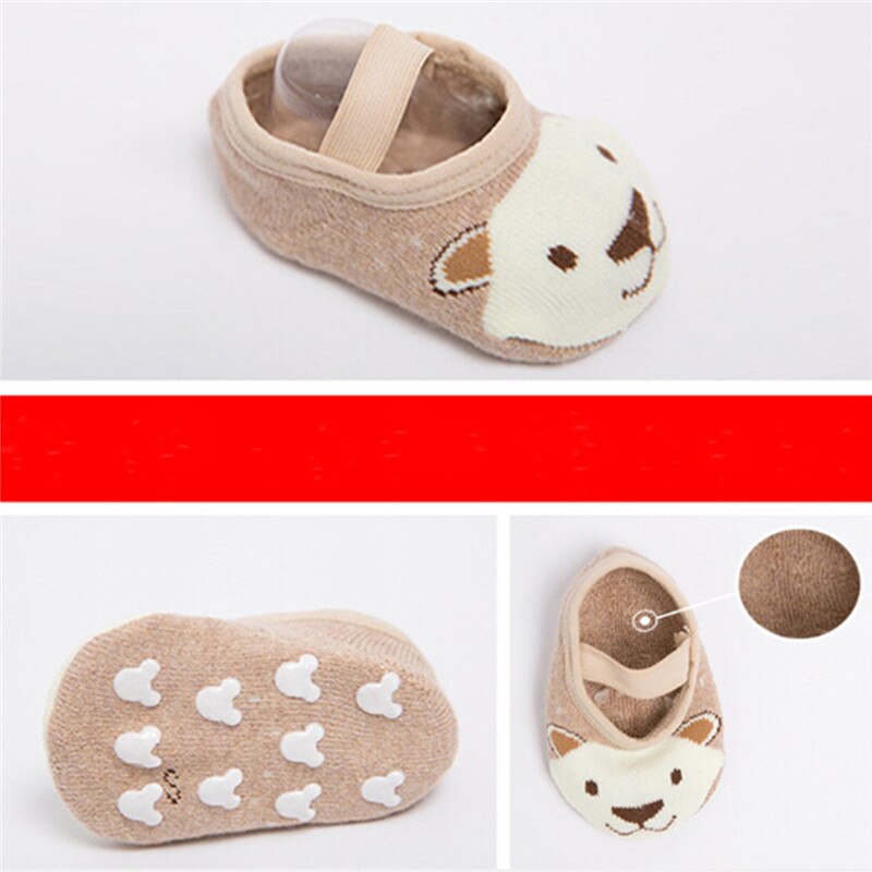 1Pairs Toddler Sock Shoe Soft Baby Non-Skid Slipper Anti-Slip Infant Girl Boy