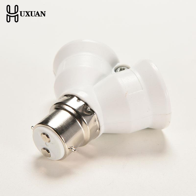 B22 To E27 Adapter Converter Socket LED Y Shape Light Lamp Bulb Splitter Adapter Converter 2 Heads Screw Lamp Base Holder