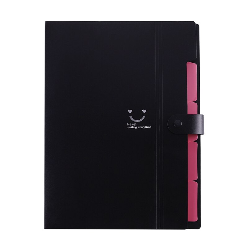 Portable Multi-layer A4 Plastic File Folder Extension Wallet Bill Receipt File Sorting Organizer Office Storage Bag Folders: BK