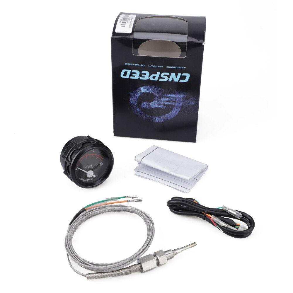 2"52mm Universal Exhaust Gas Temp Gauge Ext Temp Meter EGT 12V Racing Auto Exhaust Temp Gauge 300~1300 Celsius