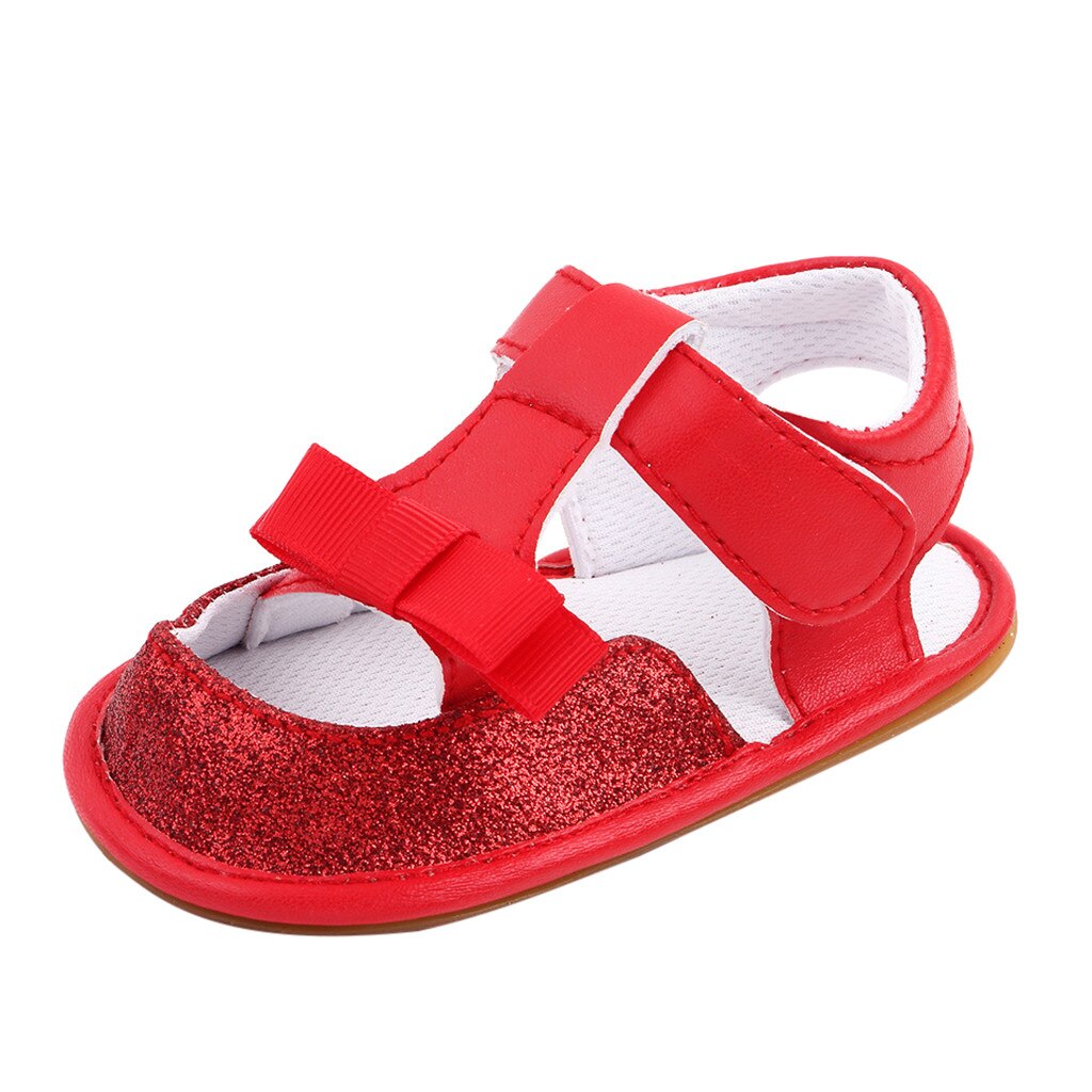 Été enfants chaussures fond souple enfant en bas âge chaussures bébé sandales enfant bébé filles princesse mignon enfant en bas âge première marche été sandales chaussures: Red / 13