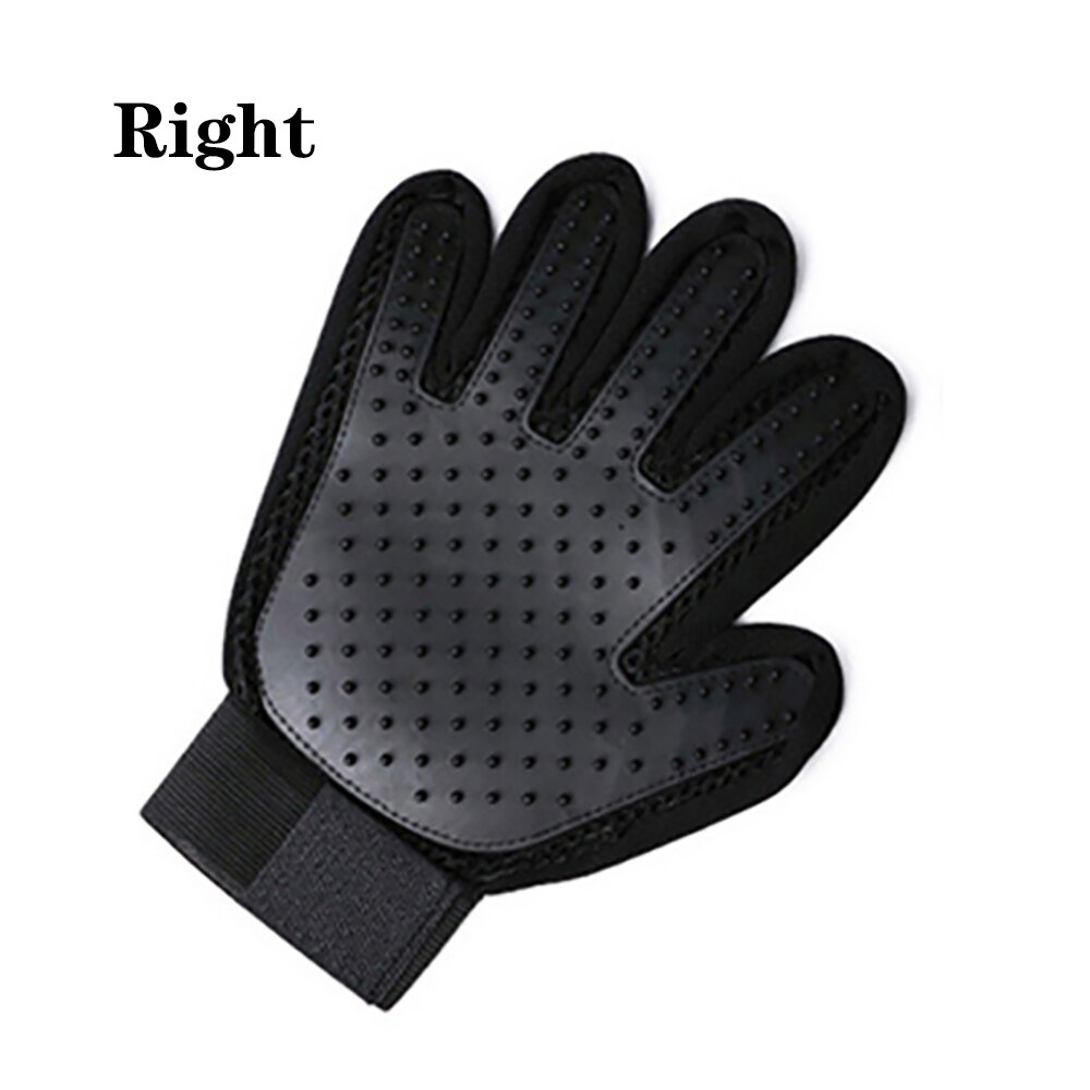 Gants de toilettage pour chiens et chats, brosses en Silicone, pour le bain, plusieurs couleurs: Black Right