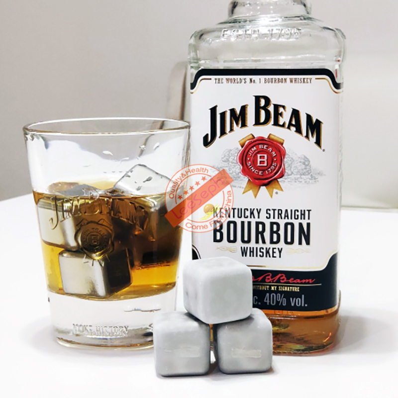 Cubitos de hielo de piedra de acero inoxidable piedras de enfriamiento reutilizables para whisky vino whisky enfriador rocas utensilios de cocina