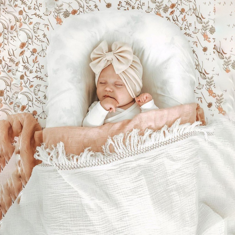 de algodón infantil mantas bebé recién nacido mantas borla sólida Swaddle dormir de fotografía recién nacido Manta