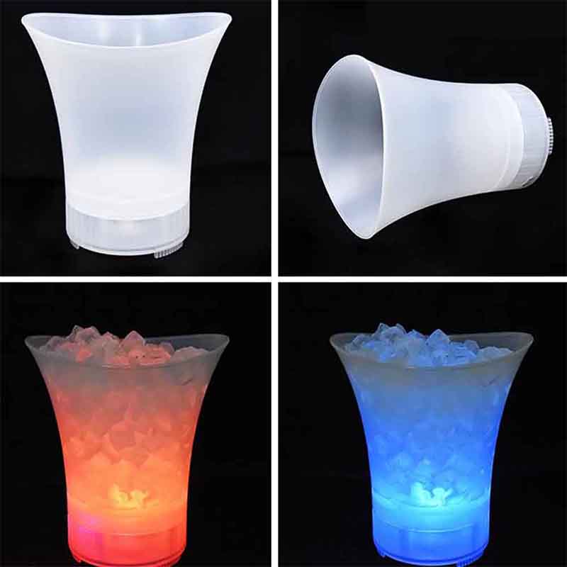 7 Color LED 5L Waterproof Plastic LED Ice Bucket Color Bars Nightclubs LED Light Bluetooth Speaker Container Portable Ice Bucket