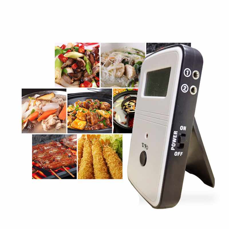 Digital trådlös dubbelnål bbq termometer dubbel sond kanal termometer grill gaffel kök matlagning kött termometer