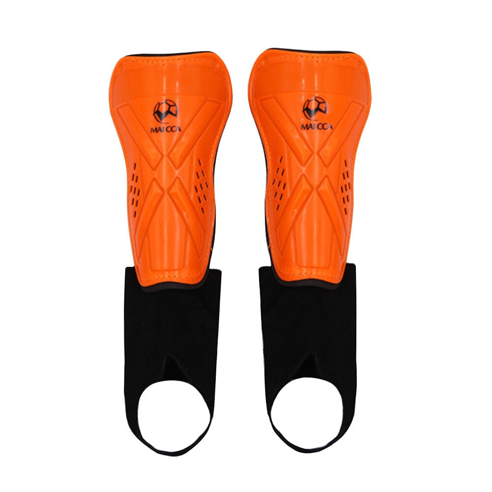 Kids Football Shin Guards Soccer Ankle Protection Leg Pads Calf Socks Belt Children Kick Boxing Taekwondo MMA Equipment: Orange