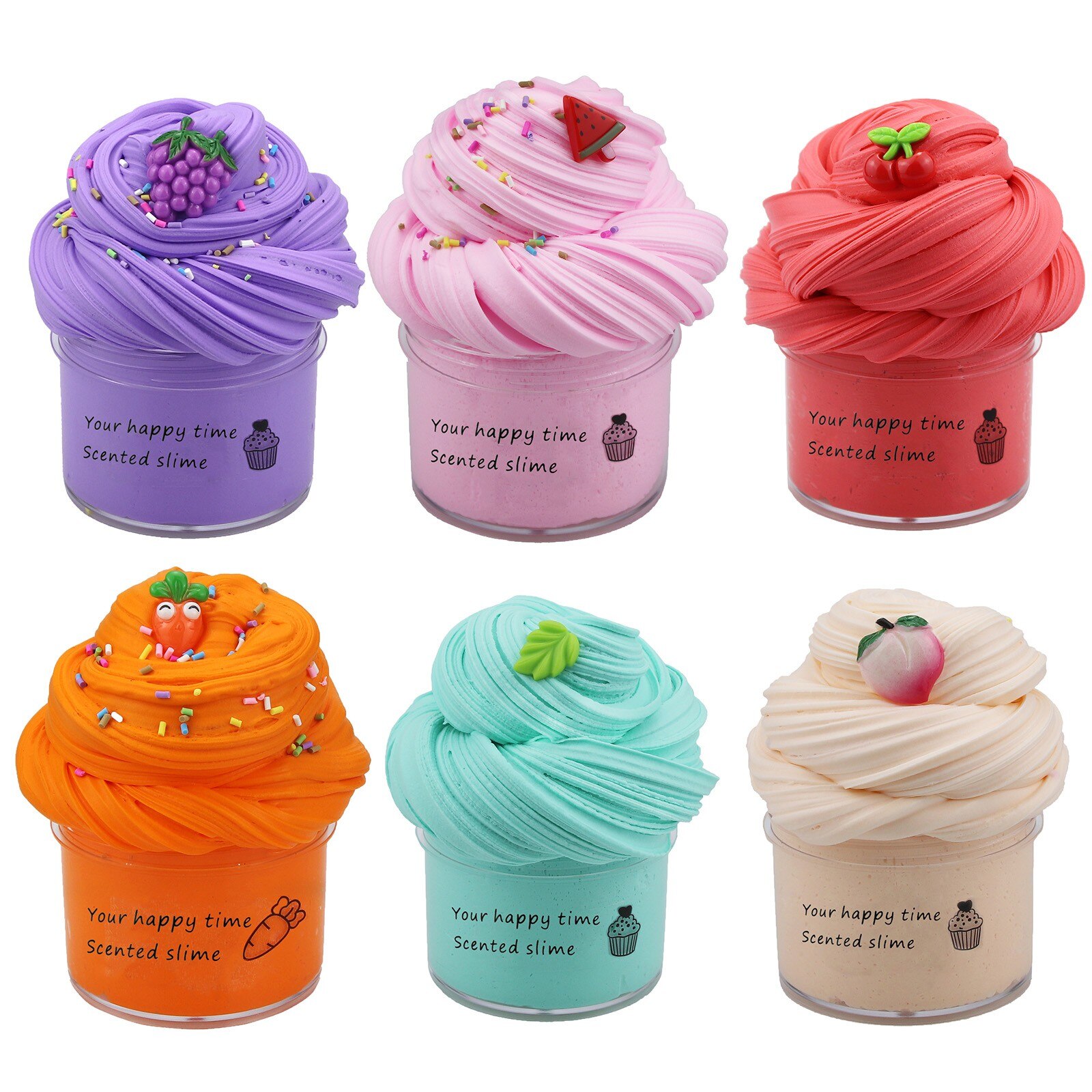DIY suministros de masa viscosa Slime de fruta de la presión de los niños juguete de Slime Squishy suave y lento aumento de juguetes anti estrés