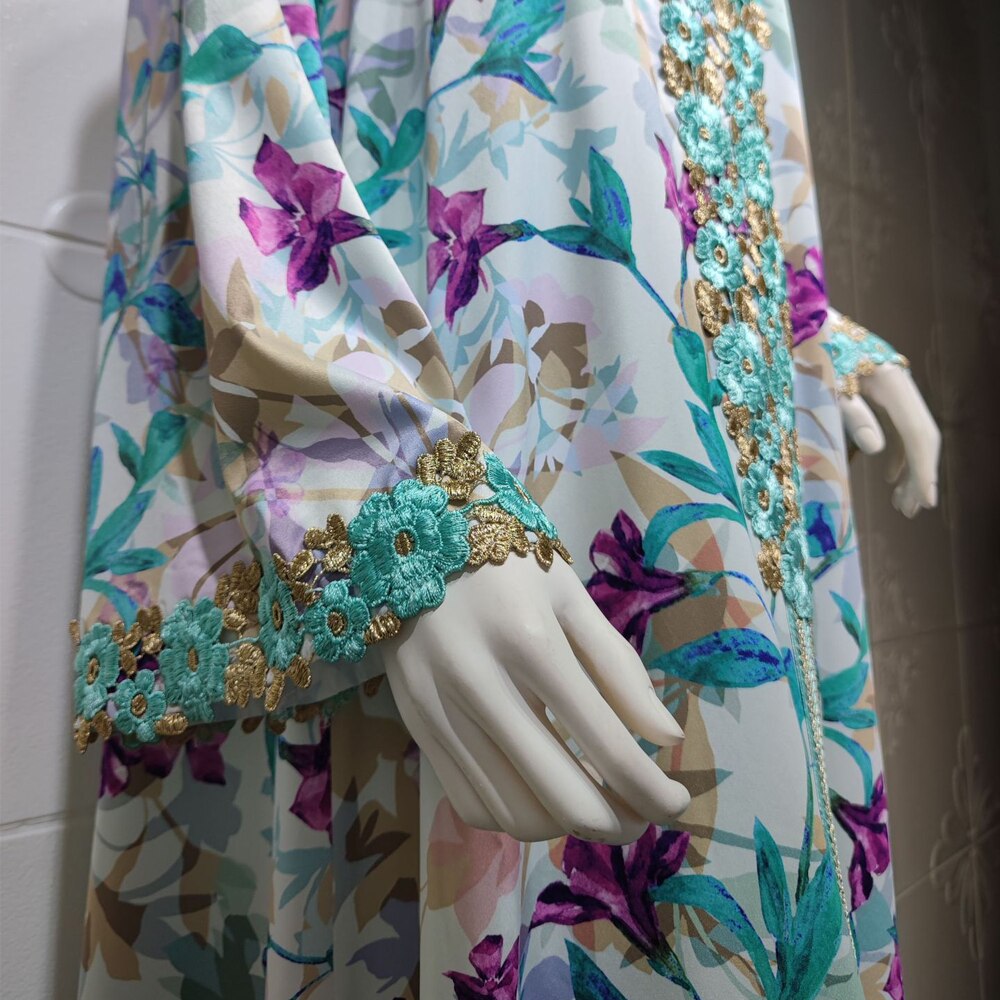 MD No velo Abaya Dubai Turquía musulmana vestido Bohemia manga larga Abayas vestidos islámica ropa de mujer