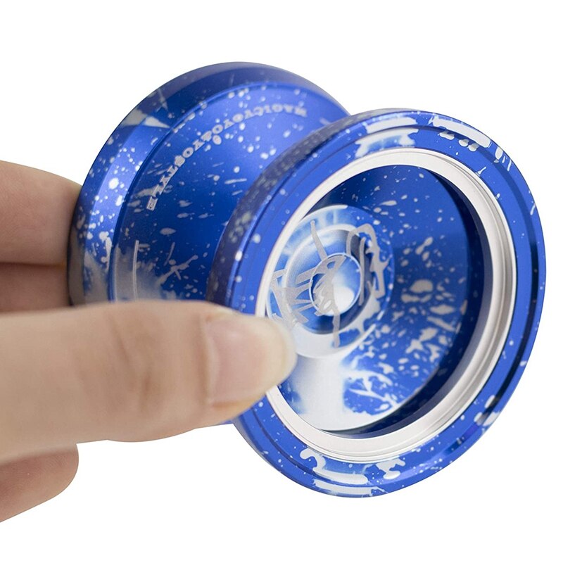 Magicyoyo  m002 jojo aus edelstahl mit t-förmigem kugellager, metallring, nicht reagierend, inklusive handschuh, holster und jojoschnüren