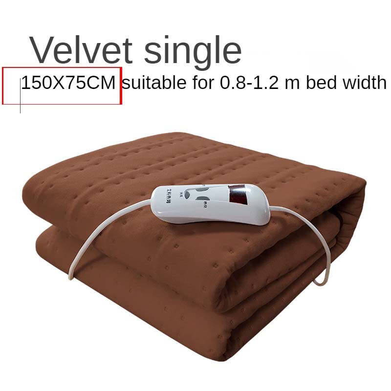 Cobertor elétrico do colchão bonde da cobertura da temperatura constante cobertor bonde do corpo do dobro do aquecedor grosso 220v 180*150cm: 150 x75 coffee / UK
