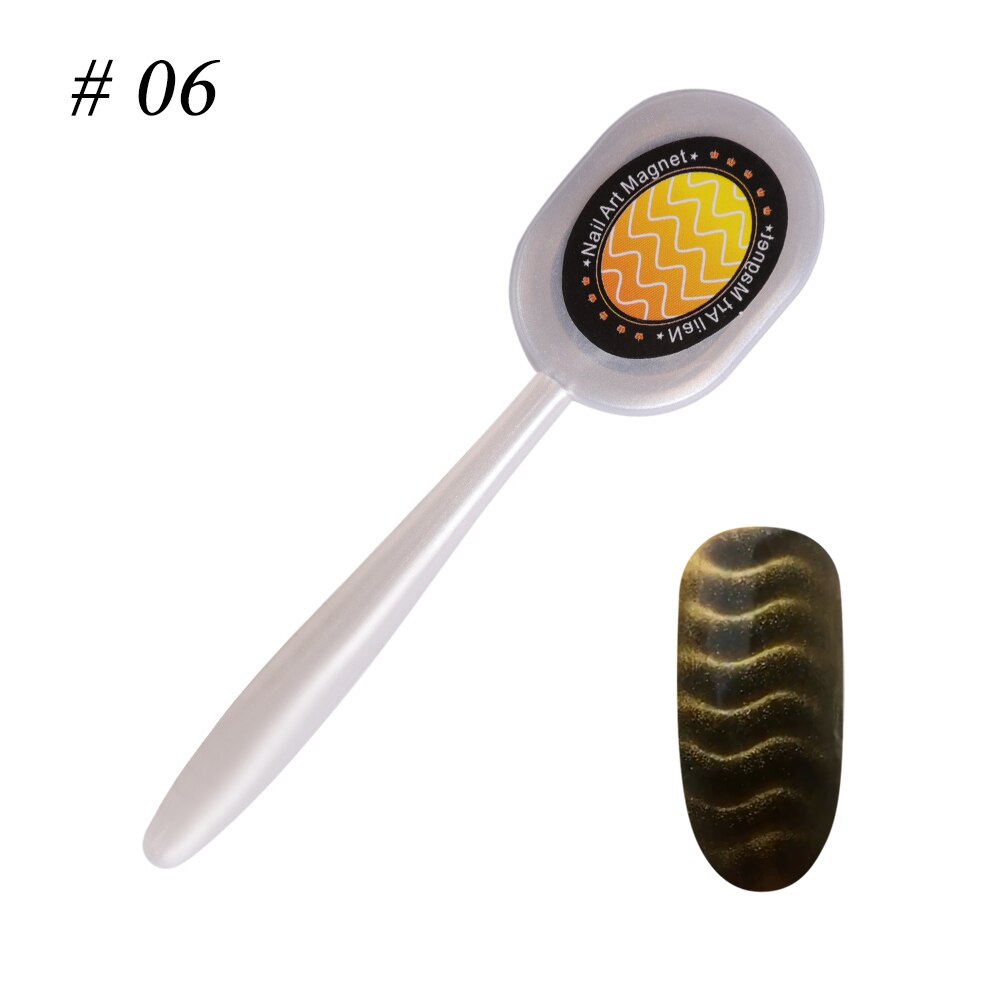 1 stücke Doppel Kopf Katze Auge Gel Magnet Stock Gebogene Linie Streifen 3D Entwürfe Für Polnische Nagel Gel Nagel Kunst Dekor Magnetische Werkzeuge LA035: 06