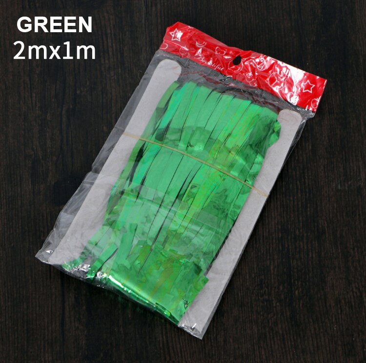 3M Gold Pink Rainbow Sequin Backdrop Foil Fringe Tinsel Curtain Wedding Birthday Party Rain For Decoration PSC55: 2M-Green