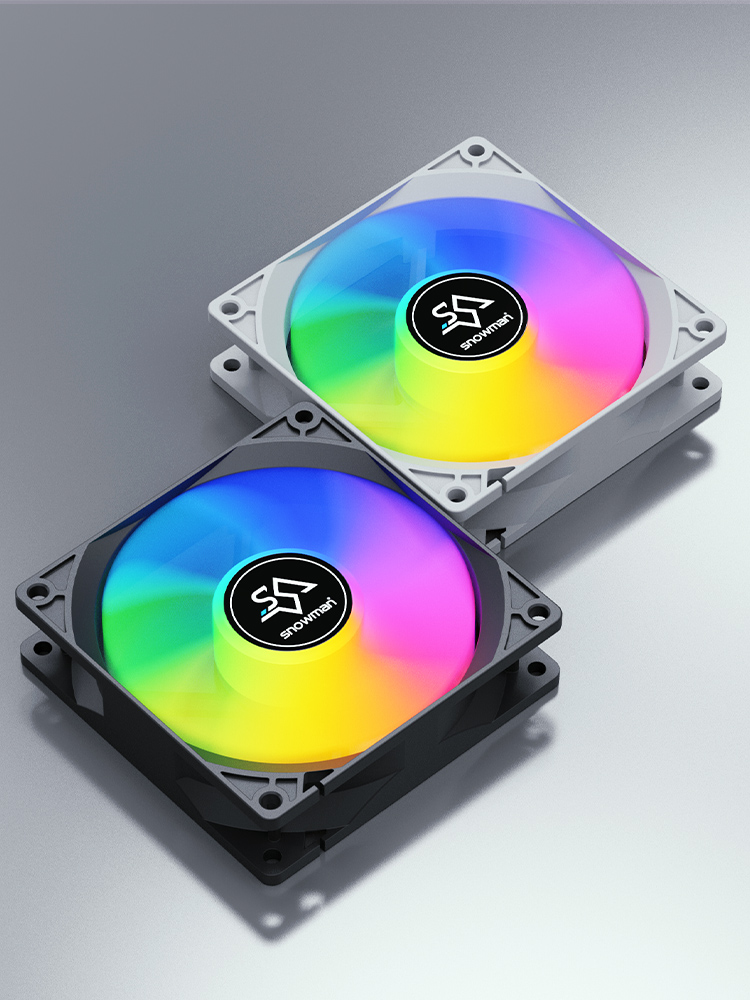 SNOWMAN-ventilador PWM silencioso de 90mm y 4 pines para ordenador, caja de ordenador de 92mm, CPU de 9CM, Enfriador de PC silencioso, RGB, CC de 12V, ajuste de velocidad del ventilador