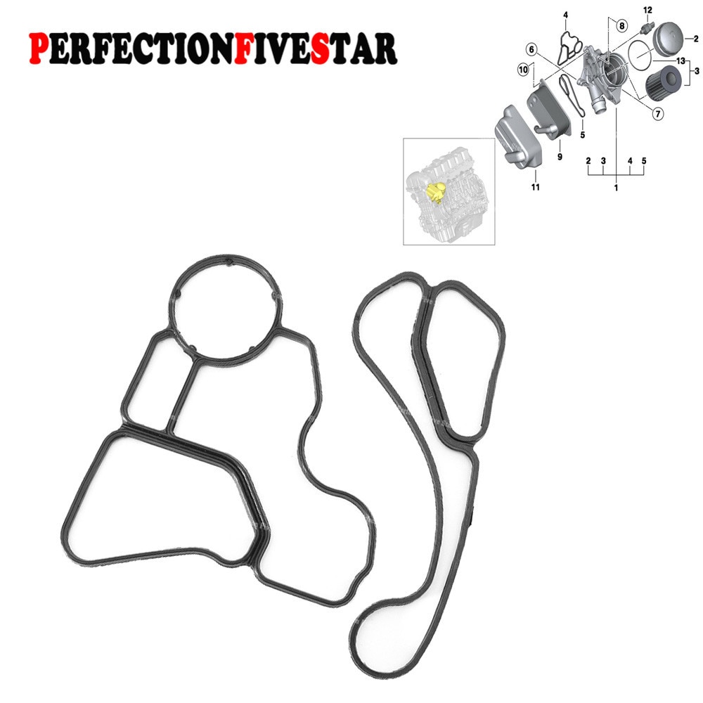 11428637820 11428637821 pour BMW moteur filtre à huile boîtier joint & refroidisseur joint ensemble