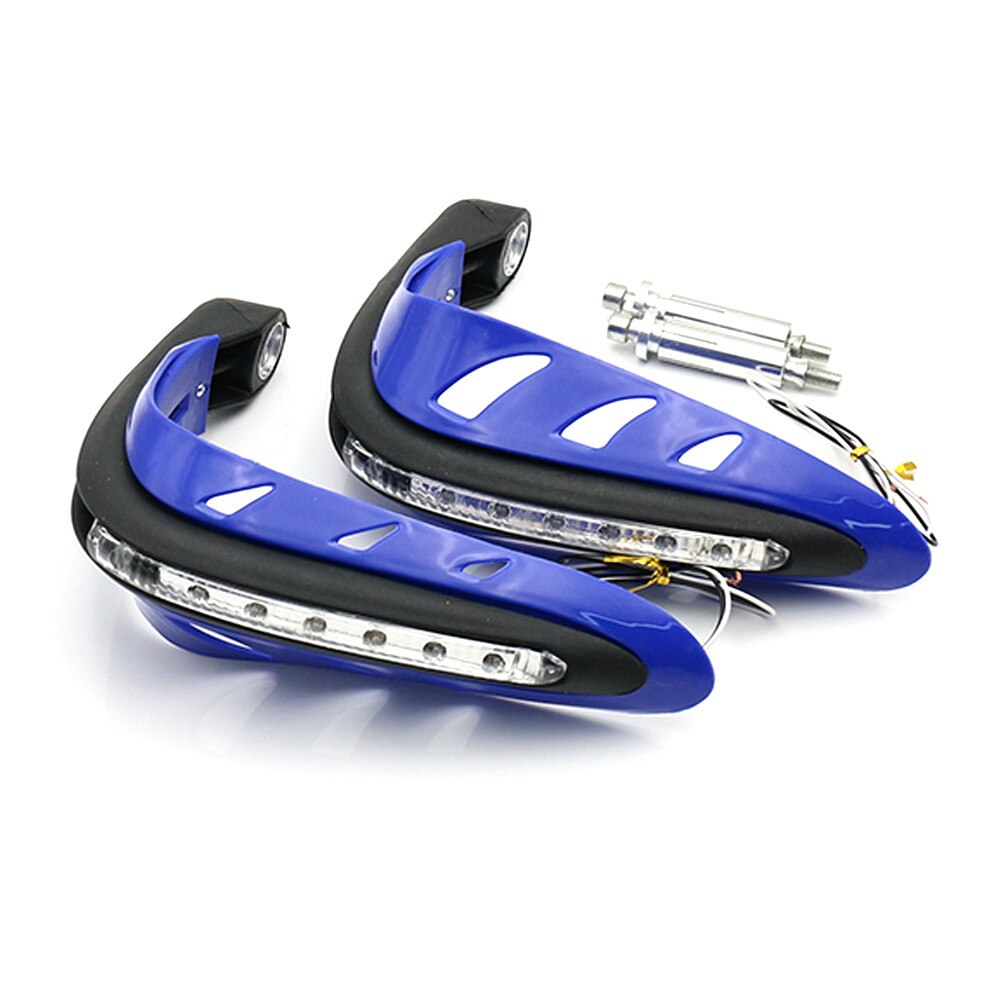 Protège-mains pour guidon de moto, 1 paire, protège-main avec lumière LED protège-mains, protège-mains, accessoires pour moteur universels: Bleu