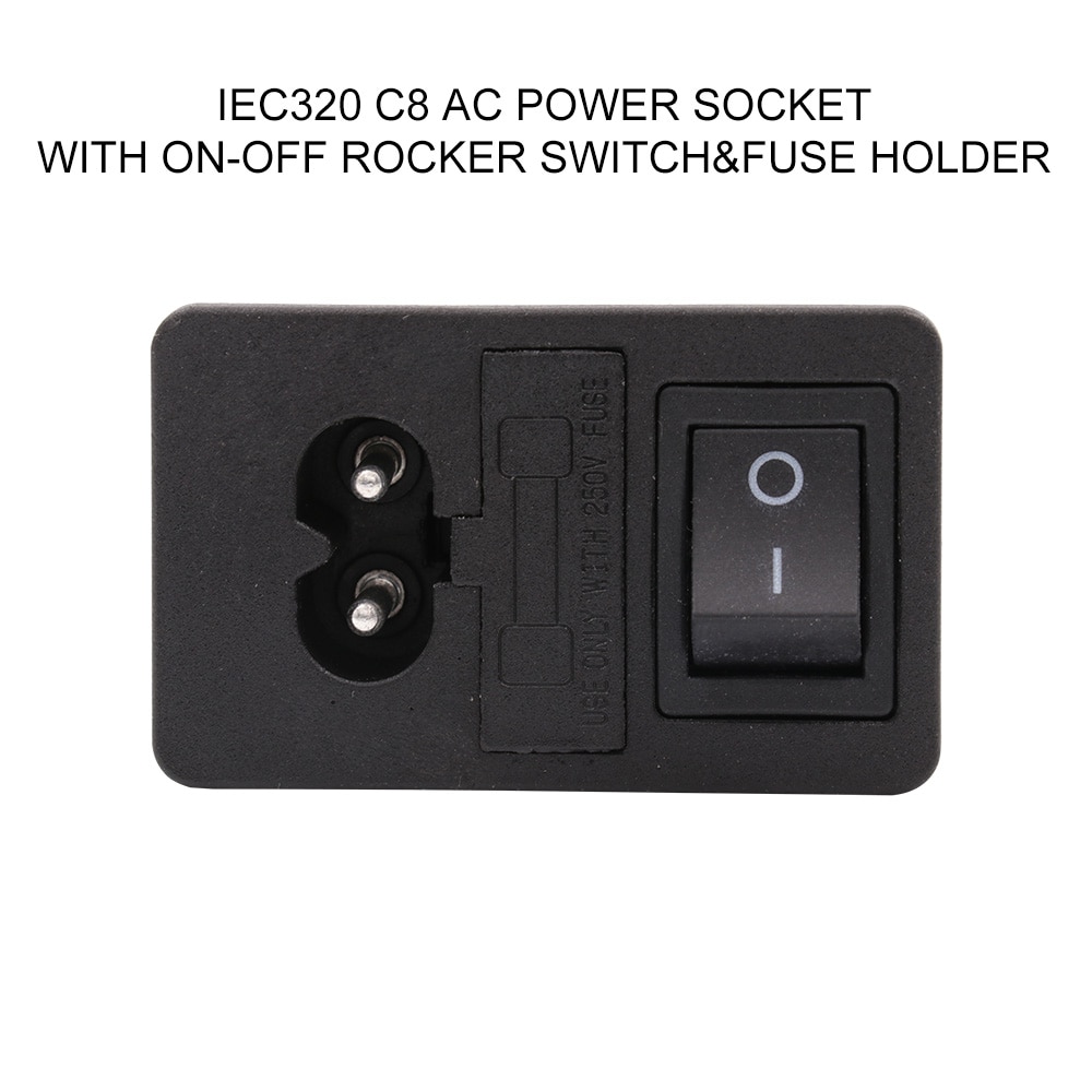 1PC IEC 320 C8 MAINS AC Power Socket Elektrische plug netsnoer inlaat Stopcontact Met ON OFF Rocker schakelaar CCC CE
