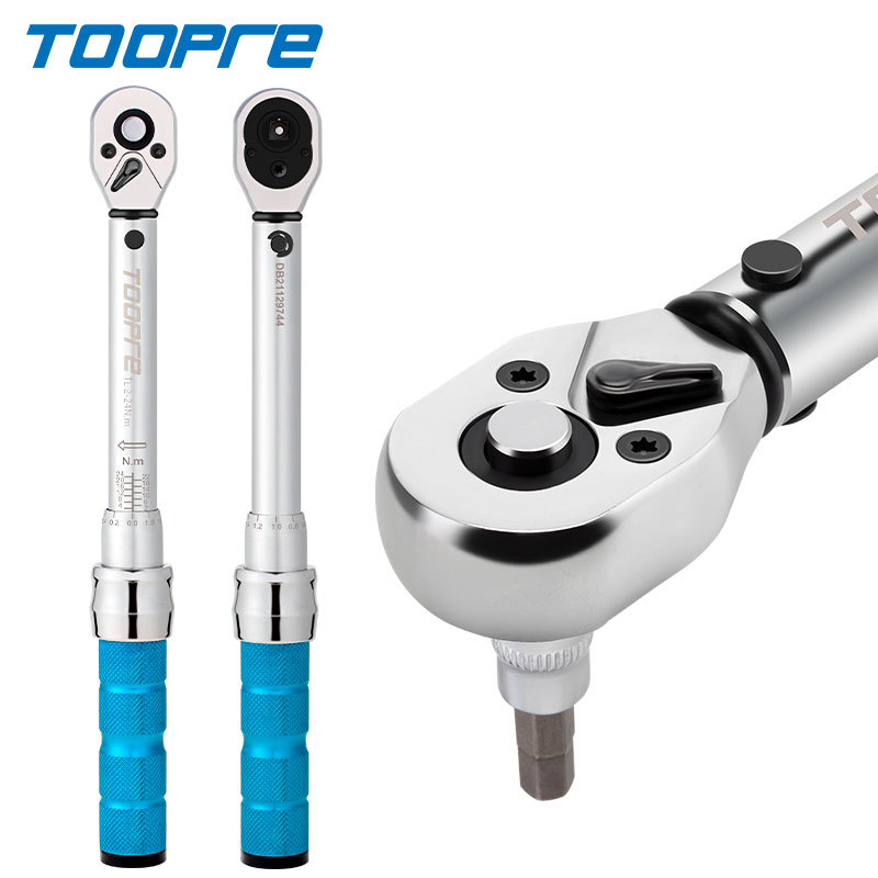 TOOPRE Juego de llaves dinamométricas universales 1/4 "2-24Nm llave dinamométrica de bicicleta de doble escala Kit de reparación de mantenimiento de bicicleta de Motor llave inglesa