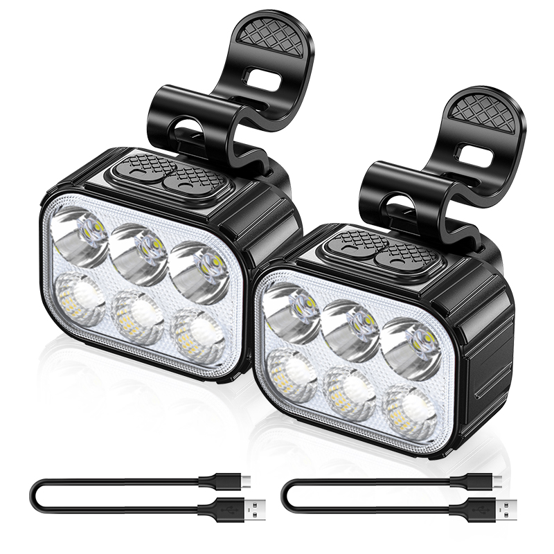 Bike Light Q6 LED Bicycle Front Rear lights USB Charge Headlight Cycling Taillight Bicycle Lantern Bike Accessories Lamps: Burgundy