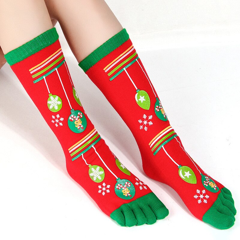 Aitonoble Girls and Women Christmas Socks Toes Socks Christmas Socks Fall Winter Socks Socks: Red ballon