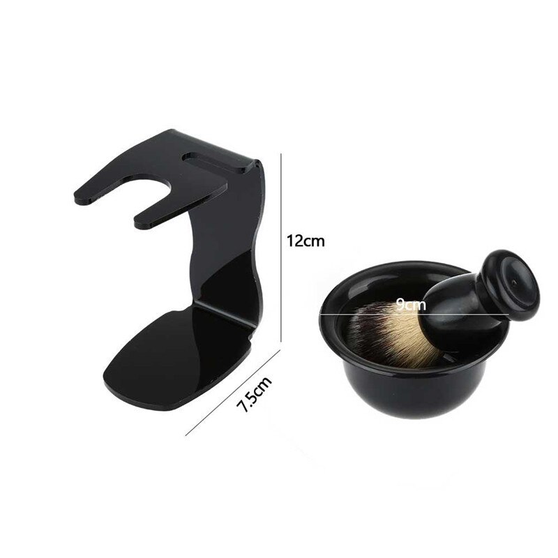 3 In 1 Scheren Zeep Kom + Scheerkwast + Scheren Stand Varkenshaar Scheerkwast Mannen Baard Schoonmaken Tool Top