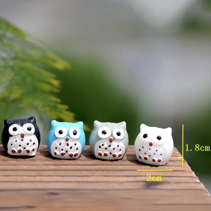 1 stk kunstig dyreugle miniature fe have hjem huse dekoration mini mikro landskabsdesign indretning 5 farver