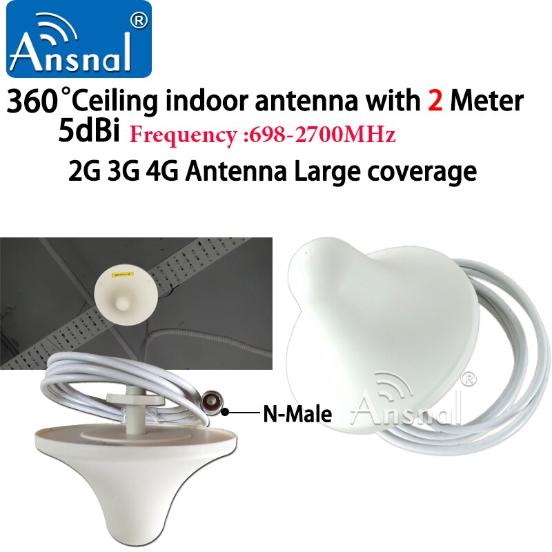 2G 3G 4G Antenne Lte Omni Antenne Celling Interne Antenne Voor Mobiele Telefoon Signaal Gsm Booster Gsm Antenne met 0.3/2/3Meter Kabel