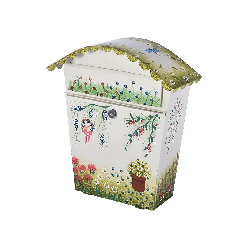 Painting Patterns Large Metal Iron Mailbox School Suggestion Box Letter Mail Box Wall Mounted Post Box