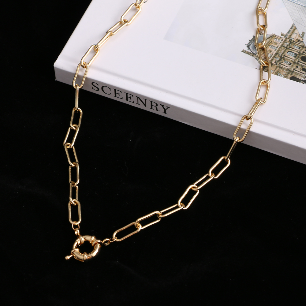 #39 punk metal tyk kæde choker halskæde dame trend hip hop gylden metal chunky kæde krave halskæde smykker