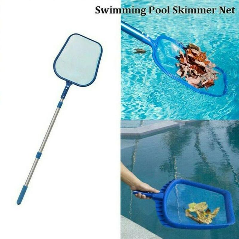 1pcs Swimming Pool Salvage Net Pool Cleaning Net Tool Pole Leaf Fish Garbage Aluminium Mesh Grade Pond Telescopic Fine Skim N2M9