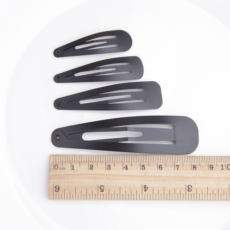 Clips à pression en métal de peinture or/argent, goutte d'eau, Clips pour bébé, pour pinces à cheveux DIY, Base de fabrication de bijoux, , 3-9cm, 100 pièces