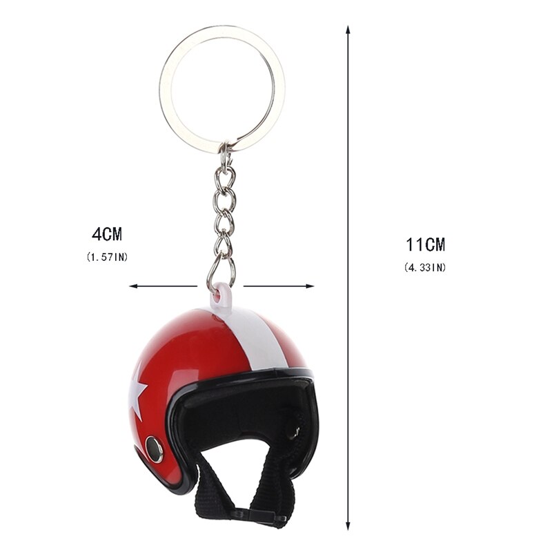 1pcs Motorcycle Helmet Key Chain Hanging Key Chain Ring Keychain Keyring Toy for Men or Women 3D Miniature Plastic