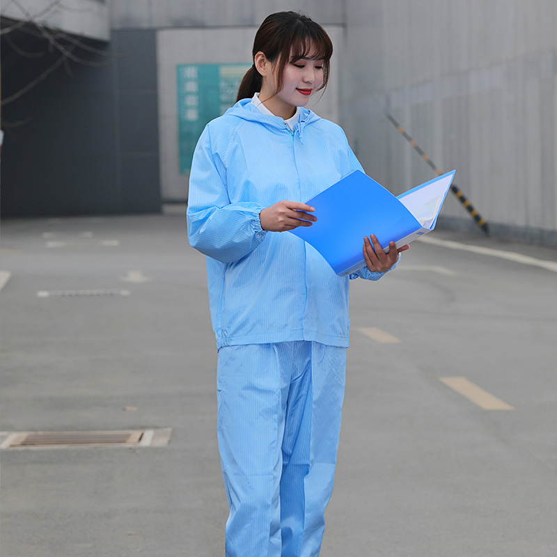 Anti-Static Overalls Hooded Dust-proof Jumpsuit Work Clothes Uniform Protective Clothing Food Factory Lab Coats Coveralls