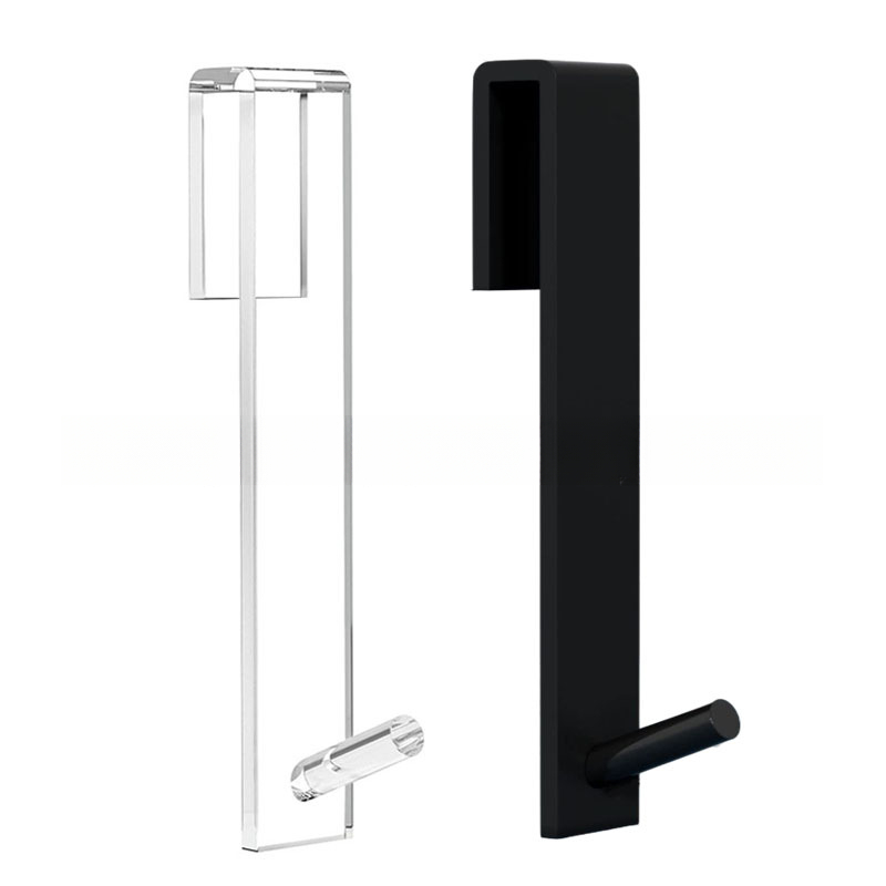 No-Drill Shower Door Hooks, Crystal Clear Over-Glass Bathroom Organizer for Towels/Robes/Shower Accessories Rust-Proof Hook Rack