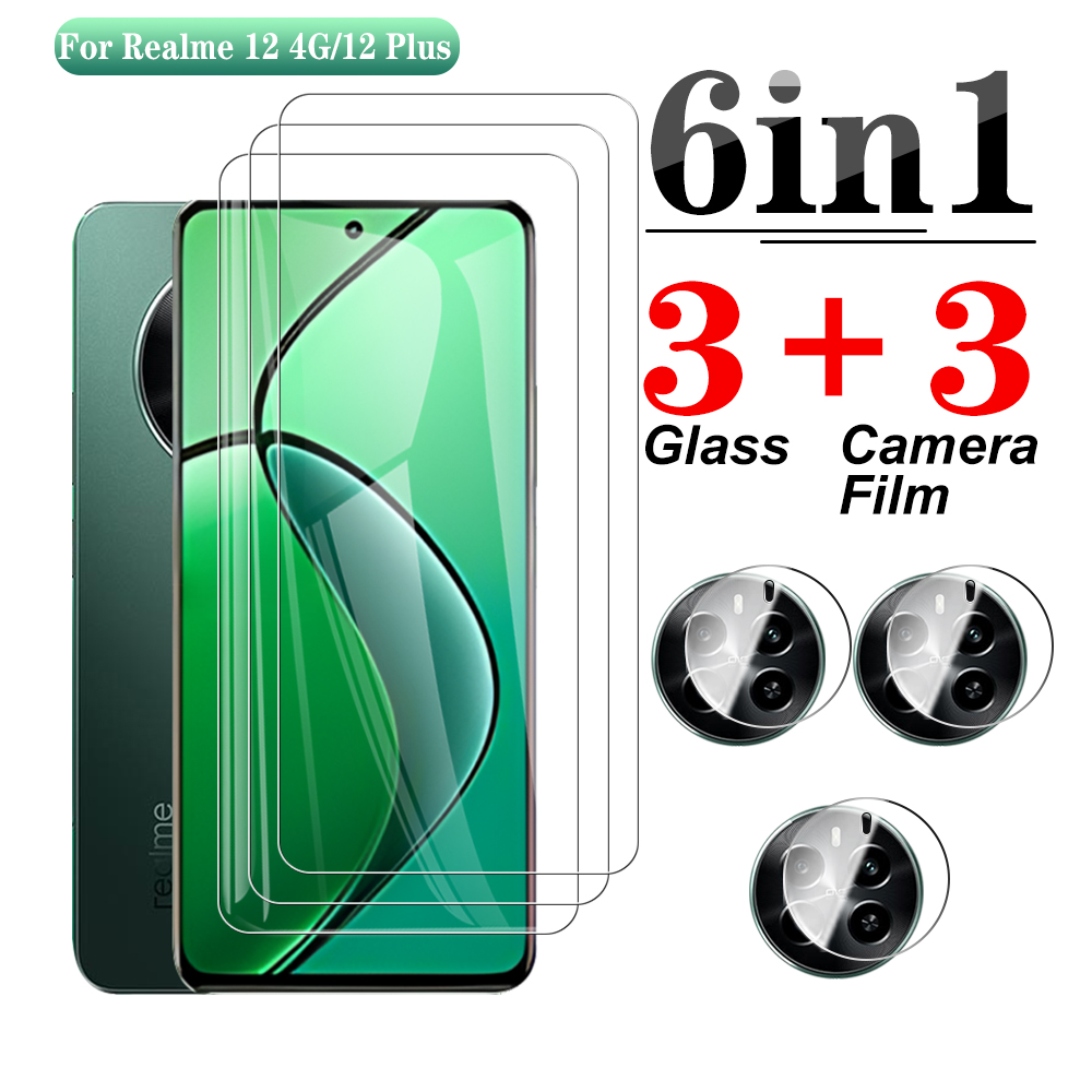 6in1 For Realme 12 4G 12 Plus 5G Lens screen protector Protective glass on Realme12 relme 12plus 12＋RMX3867 6.67" tempered film