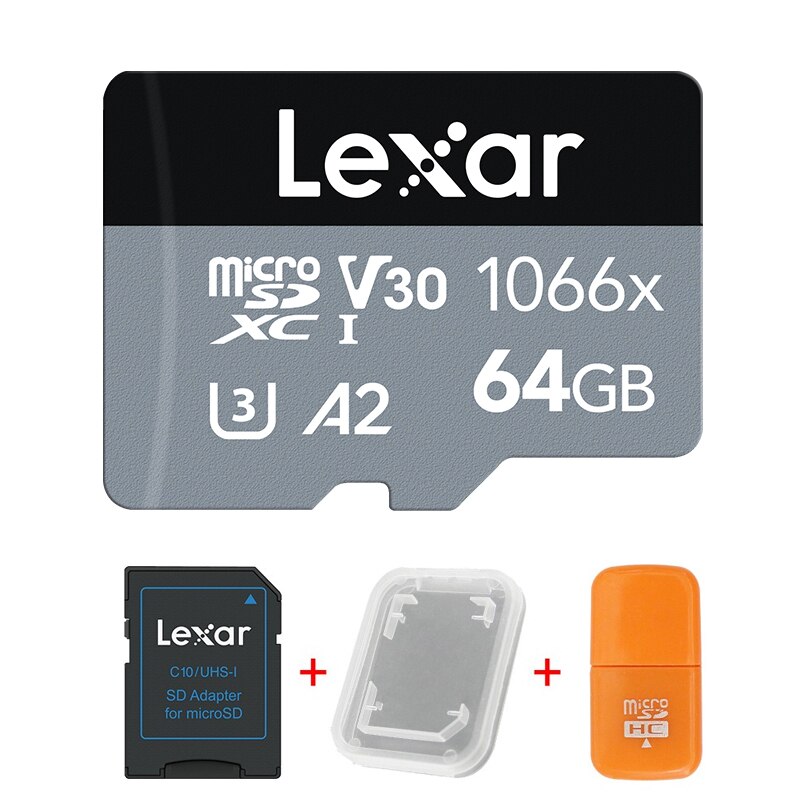 Lexar 1066x Micro Sd Geheugenkaart 64Gb 128Gb 256Gb 512Gb Microsd-kaart Tf Flash Drive Professionele micro Sd-kaart Voor Telefoon Drone: 64GB