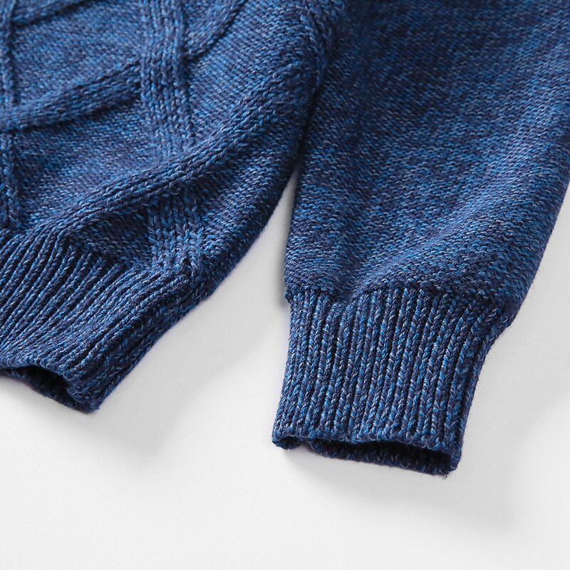 Suéter de cuello alto para niños, cárdigan de manga larga, cálido, uniforme escolar, invierno,