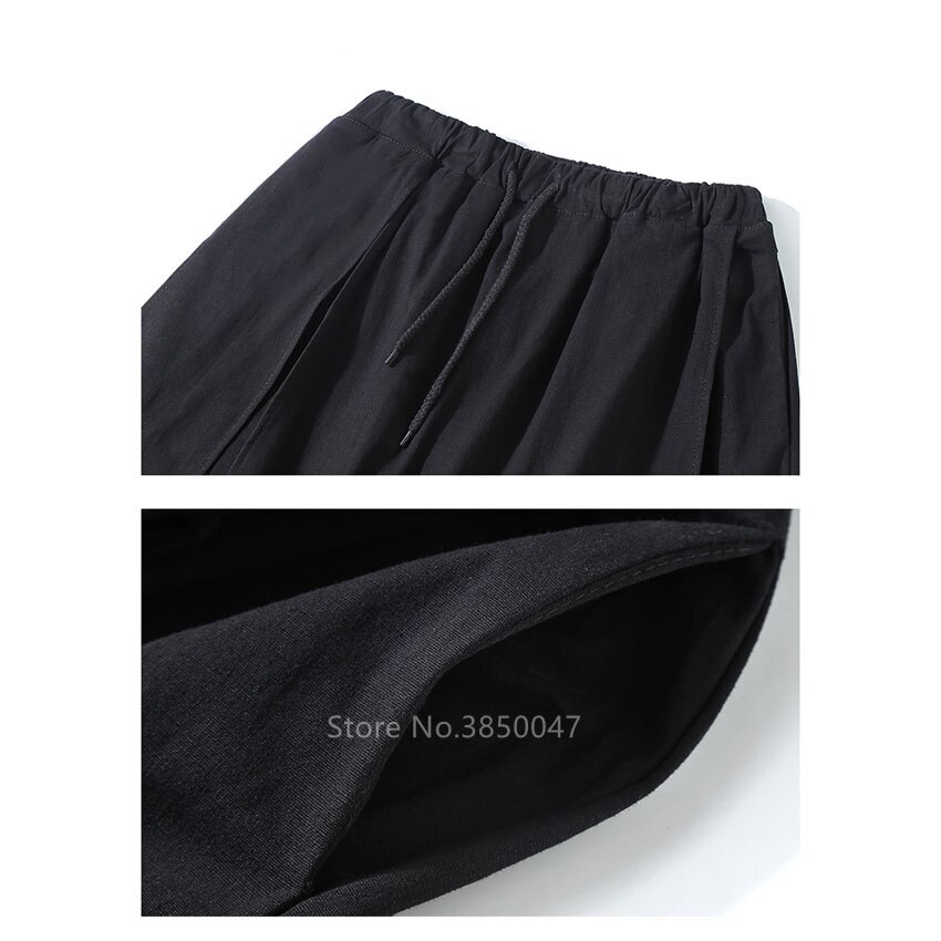 Pantalon Kimono noir gothique japonais pour femmes et hommes, Yukata, Haori samouraï, Costumes Cosplay, vêtements traditionnels, Streetwear
