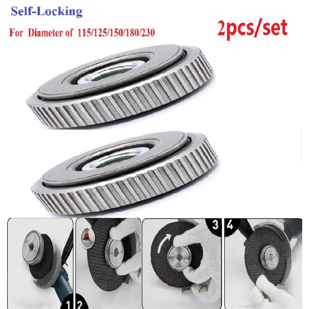 2pcs M14 Thread Angle Grinder Accessories Inner Outer Flange Nut Replacement Quick Release Power Tools For Bosch