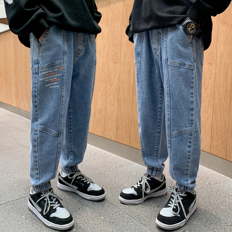 Pantalones vaqueros para adolescentes, ropa informal holgada para niños de 4 a 16 años, ropa de calle que combina con todo, novedad de Primavera de 2022