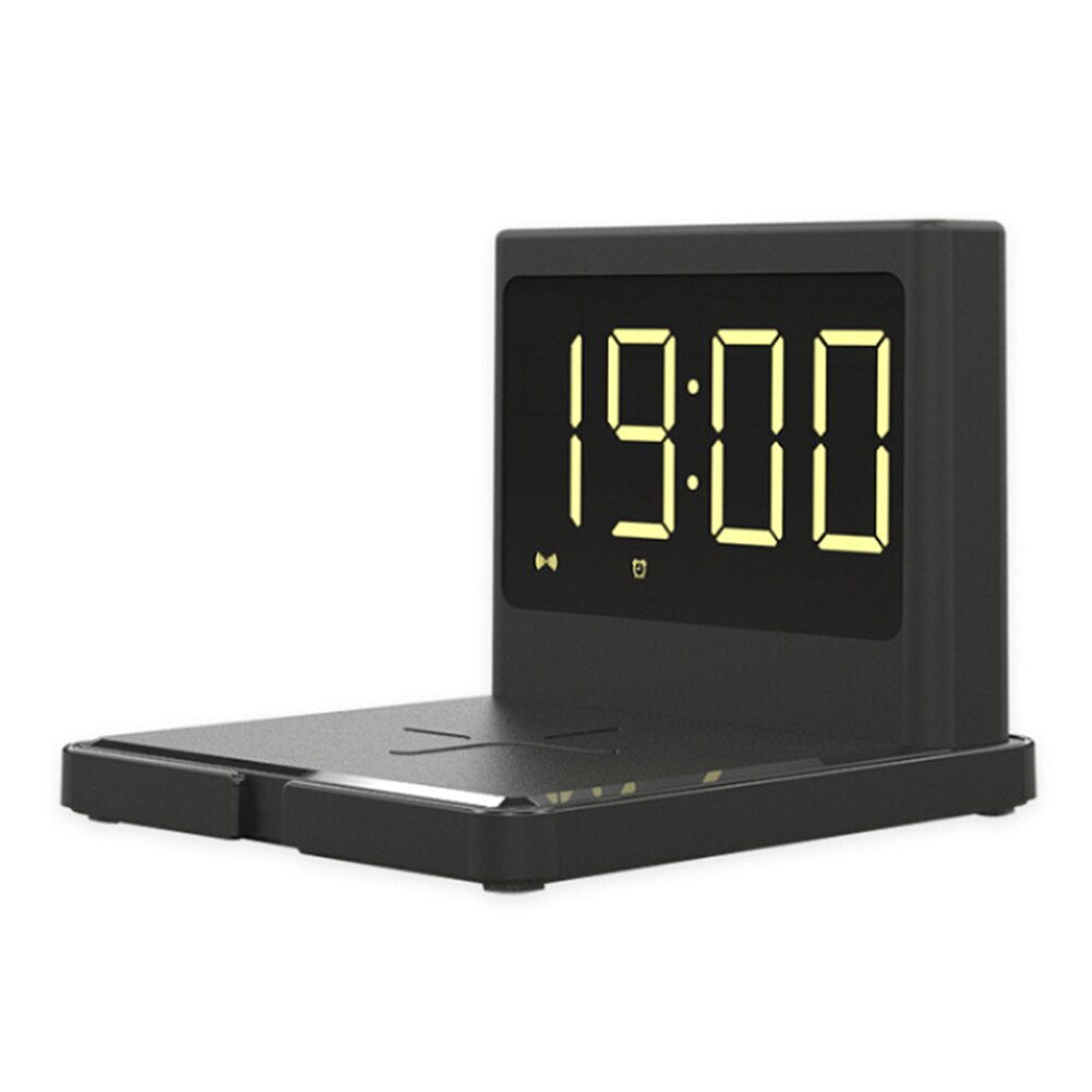 3 In 1 Alarm Clock Multifunction Alarm Clock 15W Mobile Phone Wireless Charger Fast Charging Desktop Digital Alarm Clocks White