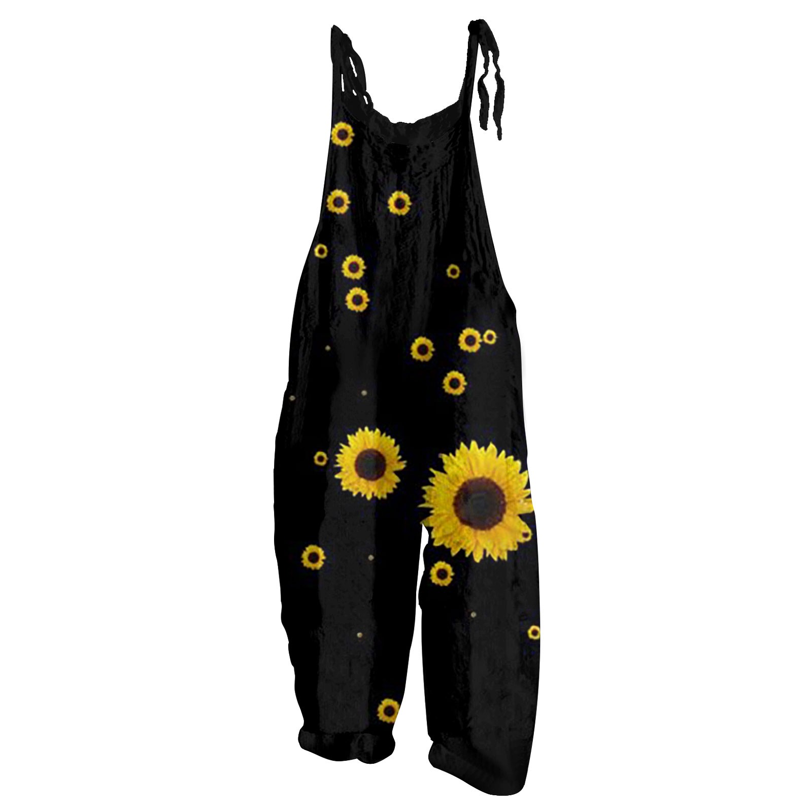 Sunflower Pattern Overalls For Women Slim Jumpsuit Women Casual Loose Romper For Women Mono Deportivos Mujer Gym